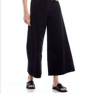 Free People Patti Pant black cropped wide leg trousers 28